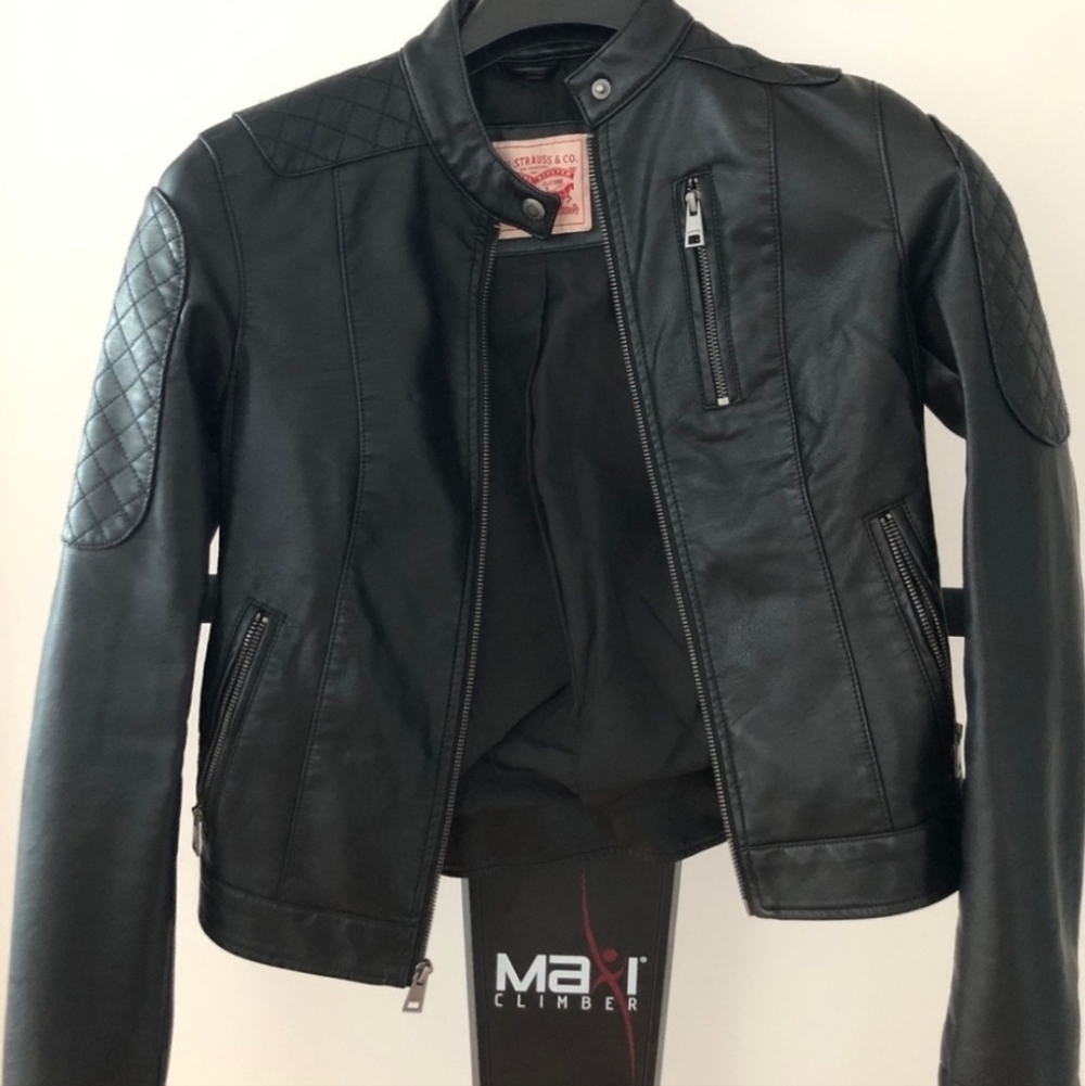 Levi's Quilted Black Faux Leather Biker Jacket